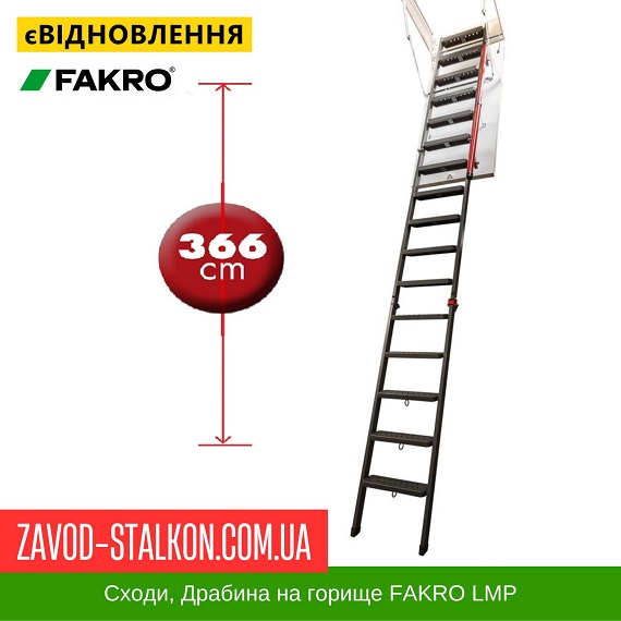 ціна Сходи Драбина для горища FAKRO LMP, 60*144*366 Івано-Франківськ