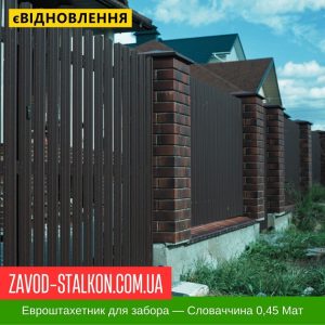 ціна ЄвроШтахетник Металевий для паркану - Словаччина 0,45 Мат Івано-Франківськ