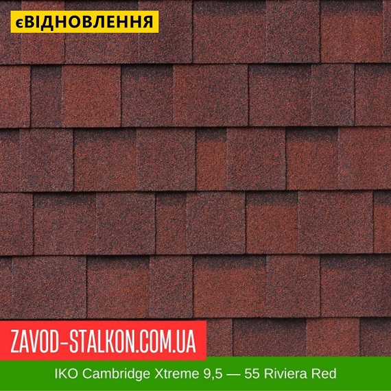 ціна IKO Cambridge Xtreme 9,5: 55 Riviera Red - Бітумна черепиця Івано-Франківськ