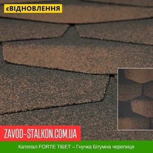ціна Катепал FORTE ТіБЕТ – Гнучка Бітумна черепиця Івано-Франківськ