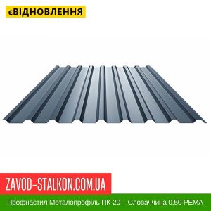 ціна Профнастил Металопрофіль ПК-20 – Словаччина 0,50 РЕMA Івано-Франківськ