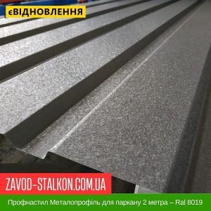 ціна Профнастил Металопрофіль для паркану 2 метра – Ral 8019 Івано-Франківськ