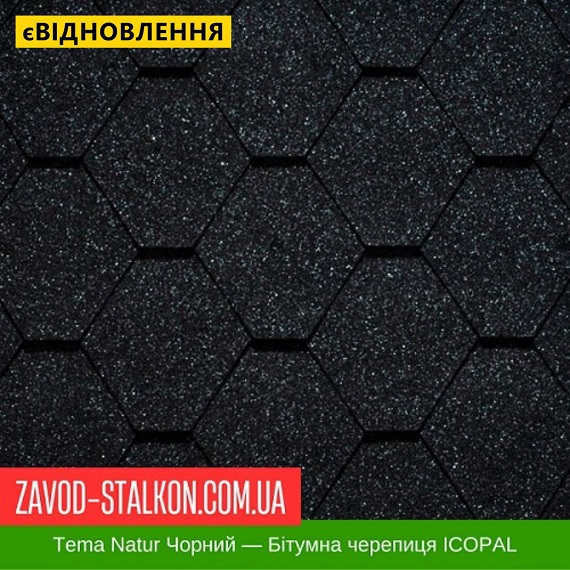 ціна Гнучка Бітумна черепиця ICOPAL - Natur Tema Чорний Івано-Франківськ