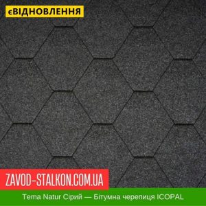 ціна Гнучка Бітумна черепиця ICOPAL - Natur Tema Сірий Івано-Франківськ