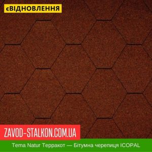 ціна Гнучка Бітумна черепиця ICOPAL - Natur Tema Теракотовий Івано-Франківськ