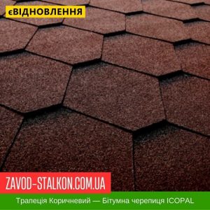 ціна Гнучка Бітумна черепиця ICOPAL - Трапеція Коричневий Івано-Франківськ