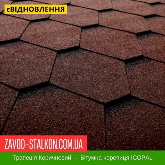 ціна Гнучка Бітумна черепиця ICOPAL - Трапеція Коричневий Івано-Франківськ
