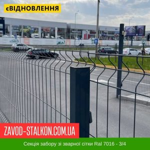 ціна Секція паркану 3Д - Графіт зварна Сітка - 3*4 - 2000*2500 Івано-Франківськ