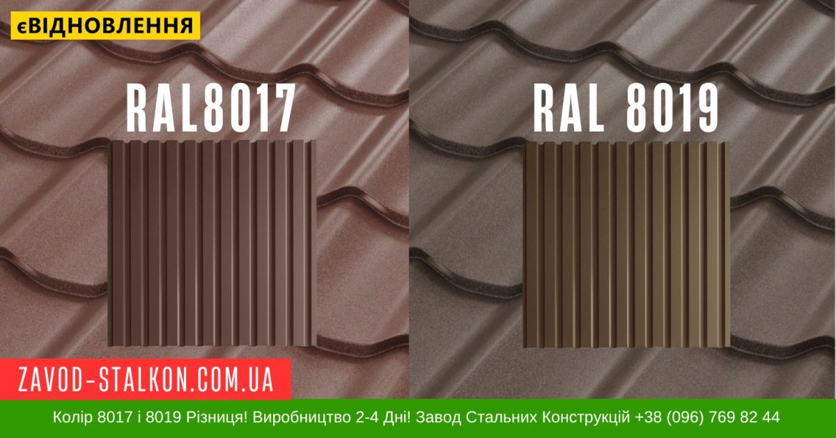 zavod-stalkon.com.ua 8017 і 8019 Матовий різниця кольору