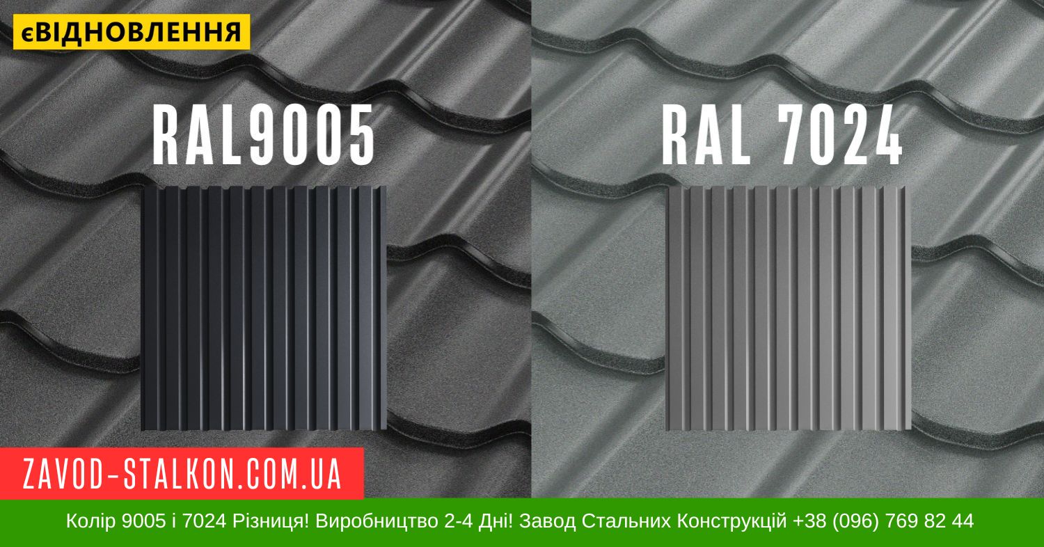 zavod-stalkon.com.ua 9005 і 7024 колір різниця